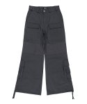 선데이오프클럽(SUNDAYOFFCLUB) Cargo Wide Flare Trousers - Charcoal