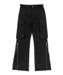 선데이오프클럽(SUNDAYOFFCLUB) Side Zip Cargo Flare Trousers - Black