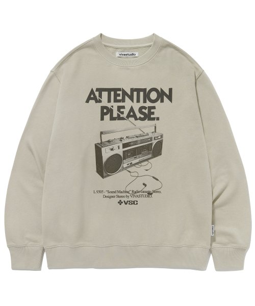 비바스튜디오(VIVASTUDIO) ATTENTION CREWNECK [WARM GRAY] - 사이즈 & 후기 | 무신사