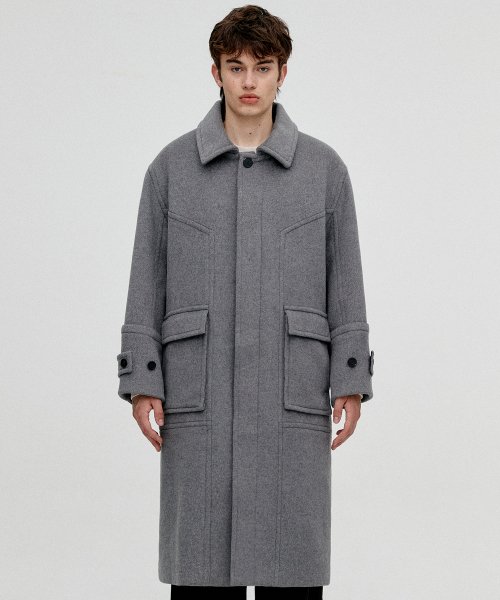 MUSINSA | ビバスタジオ DIVIDE BALMACAN COAT [MELANGE GRAY]