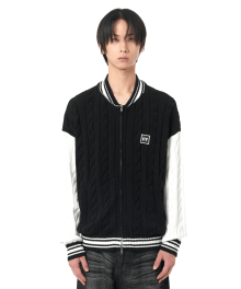 C.Z KNIT CARDIGAN-BLACK