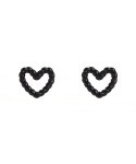 스칼렛또(SCALETTO) CKE102 Twisted Black Line Heart Earrings