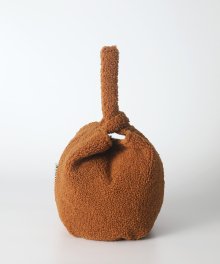 Wool dumpling wrist bag - Brown