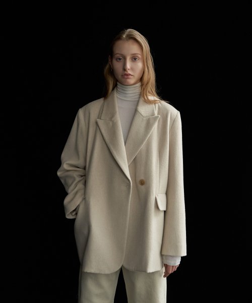 MUSINSA | ORO [Woman] Woolrich Over Double Blazer_Ivory