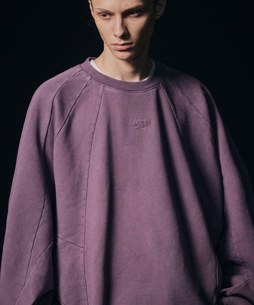 ★NOT4NERD★Curved Tribal Logo Pigment Crewneck 낫포너드(NOT4NERD) Curved Tribal Logo Pigment Crewneck