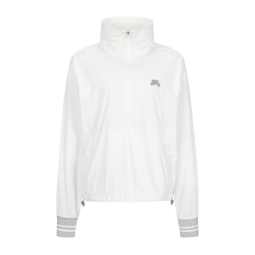 Half Zip-up Anorak Jumper O/White