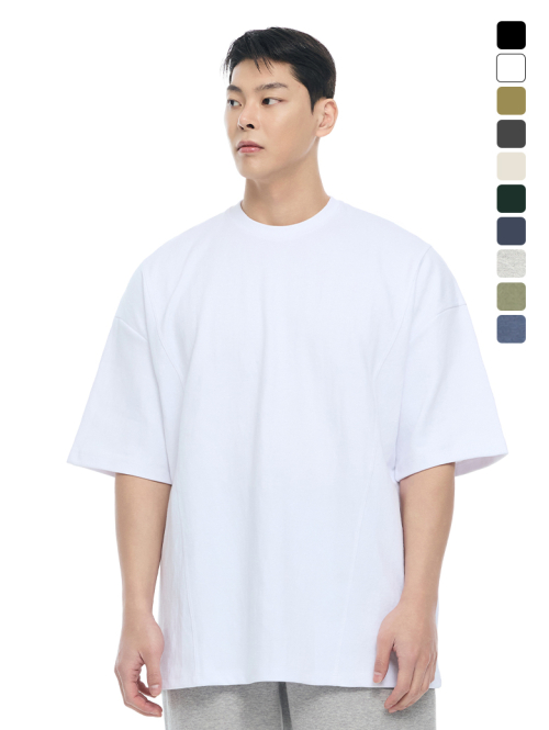 BYSEC バイジェック パーフェクト特裏面オーバーサイズショルダー2重切り替え無地半袖Tシャツ 10色展開