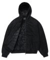 Vintage Hooded Bomber Jacket - Black