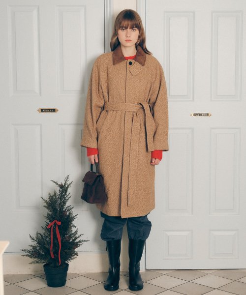 COLLAR SINGLE COAT BEIGE