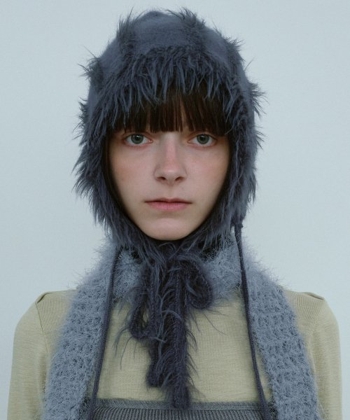 MUSINSA | TYPESERVICE Strap Fur Hat [Blue Gray]