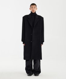 Oversized Box Coat - Black