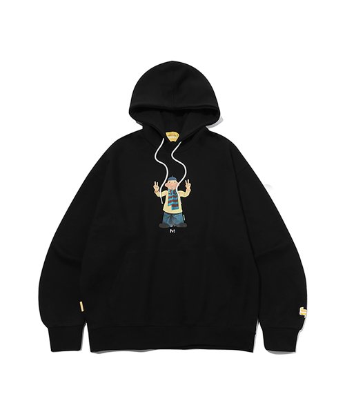 ★MAINBOOTH★[Pat&Mat] Pat Hood T-shirt(BLACK)★正規品/人気 메인부스(MAINBOOTH) [Pat&Mat] Pat Hood T-shirt(BLACK