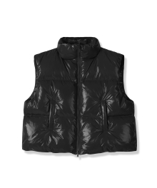 Siberia Duck Shiny Crop Vest BLACK