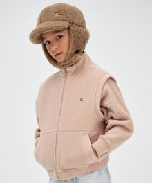 [23FW clove] Fleece Zip-Up Vest_Kids (Beige)