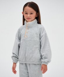 [23FW clove] Sherpa Snap Pullover_Kids (Light Grey)