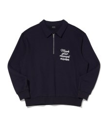 [기모] NECK ZIP-UP SWEATSHIRT NAVY