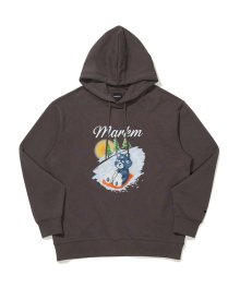 CAT GRAPHIC HOODIE DARK GRAY