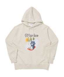 CAT GRAPHIC HOODIE OATMEAL