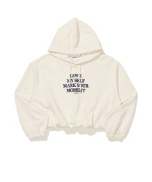 (W) WINTER CROP HOODIE IVORY