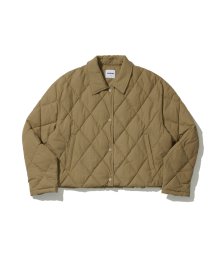 (W) CROP QUILTING PADDING JACKET OLIVE