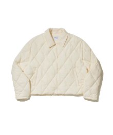 (W) CROP QUILTING PADDING JACKET CREAM