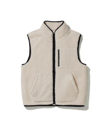 LOOSE FIT FLEECE PADDING VEST BEIGE