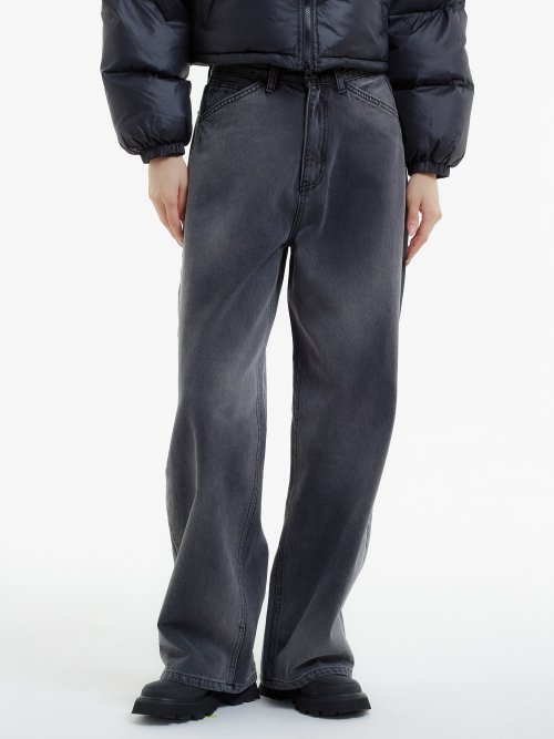 Black Wide Denim Pants