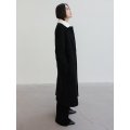 Wool Blended Boucle Long Coat  Black