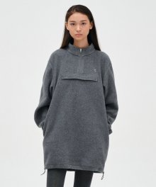 [23FW clove] Fleece Anorak One-Piece (Charcoal)