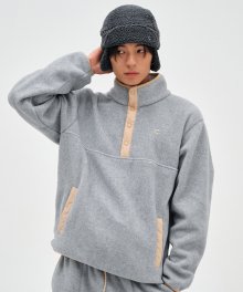 [23FW clove] Sherpa Snap Pullover_Men (Melange Grey)