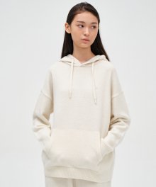 [23FW clove] Knit Hooded Pullover (Ivory)