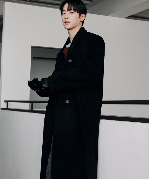 드로우핏 프리미어 울 맥시 더블 체스터 코트 [BLACK]