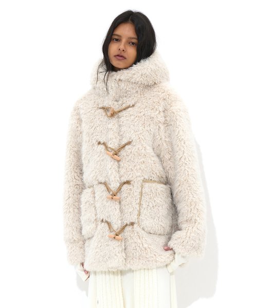 MUSINSA | パルティメントウィメン Hooded duffel fur coat_ivory