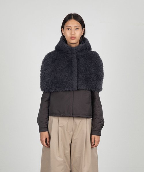 아모멘토(AMOMENTO) HAIRY HOODED CAPE_CHARCOAL - 사이즈 & 후기 | 무신사