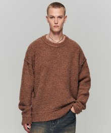 PANDORA BOUCLE PULLOVER KNIT BROWN