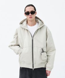 POUCH HOODIE BOMBER Ivory