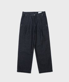 2TUCK WIDE LEG DENIM PANTS (INDIGO)