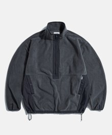 Sherpa Half Zip Pullover Anorak Charcoal Navy
