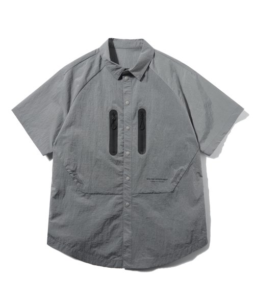 WCL012_LIGHT REFLECTION RIP STOP HALF SHIRTS_Silver