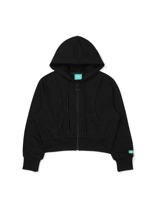 Укороченное худи на молнии W Line_Black