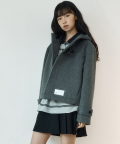 Crop Hood Wool Duffle Coat [MELANGE GREY]