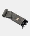 wool herringbone muffler (M021_black)