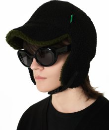 Fleece truffer hat [black]