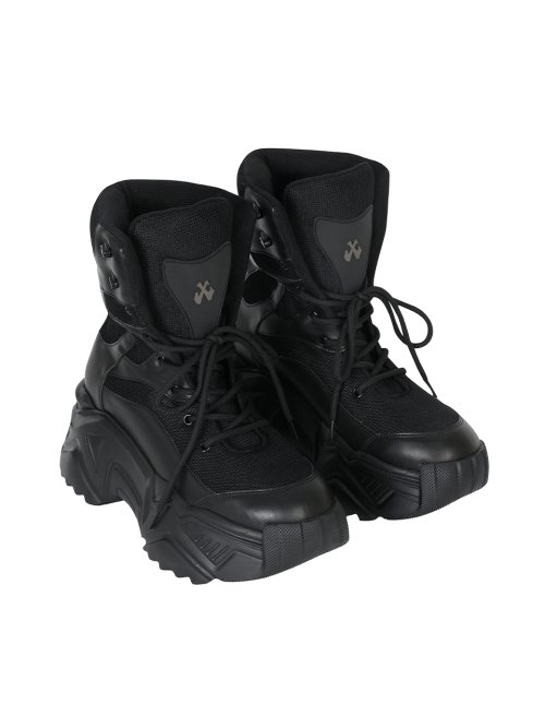 ■韓国:限定品■[LEEY] PLATFORM BOOTS SNEAKERS 와이이이엘(YEEL) PLATFORM BOOTS SNEAKERS BLACK - 사이즈