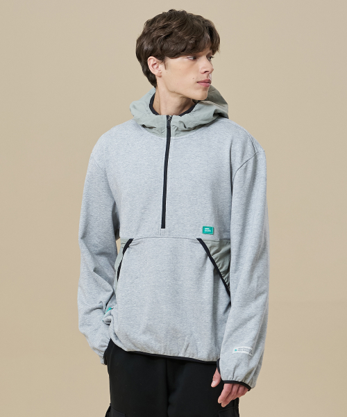 Худи с тканой нашивкой Melange Grey