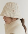 cable knit bucket hat (C034_ivory)