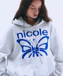 닉앤니콜(NICK&NICOLE) BUTTERFLY VELVET EMBOSSING HOODY_MELANGE BLUE