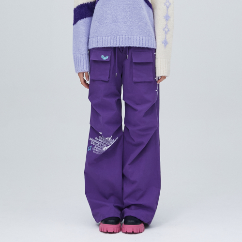 Нейлоновые брюки с карманами PRINTING POCKET PANTS PURPLE BP3WP011