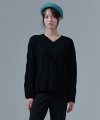 여성 V-NECK 케이블 스웨터-CFRG5276D03
