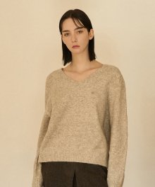 Essential V-Neck Knit Ts_Beige